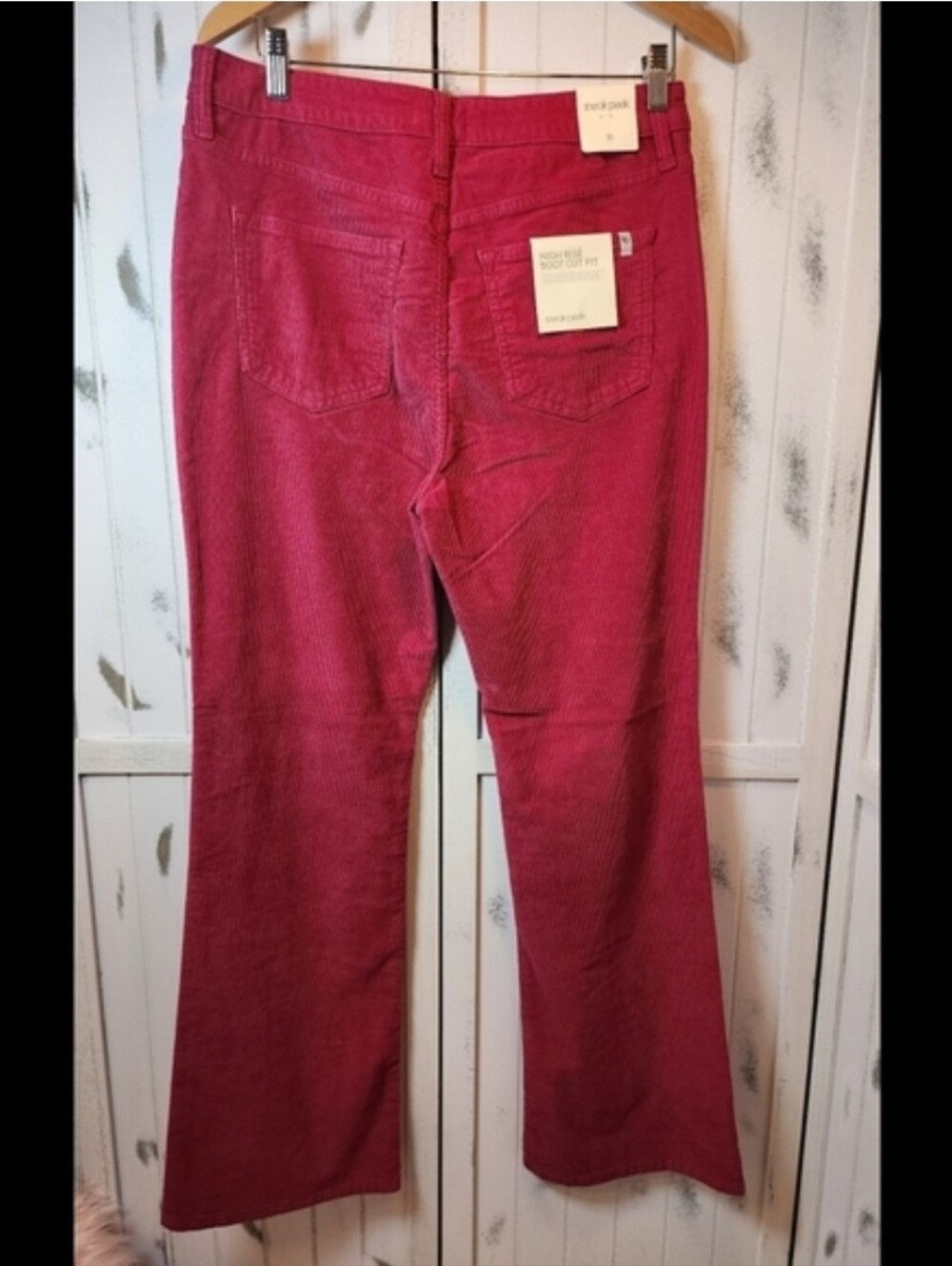 Sneak Peek Corduroy High Rise Pants in Deep Berry - Picture 5 of 8